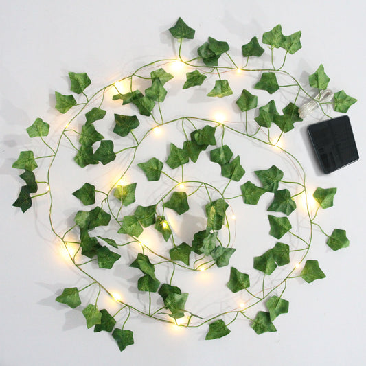 Solar rattan light string battery box, maple leaf rattan decorative light string, outdoor courtyard decorative light 太阳能藤条灯串 电池盒枫叶藤条装饰灯串户外庭院装饰灯 - 万圣节装饰品 - Zhongshan Star Trade
