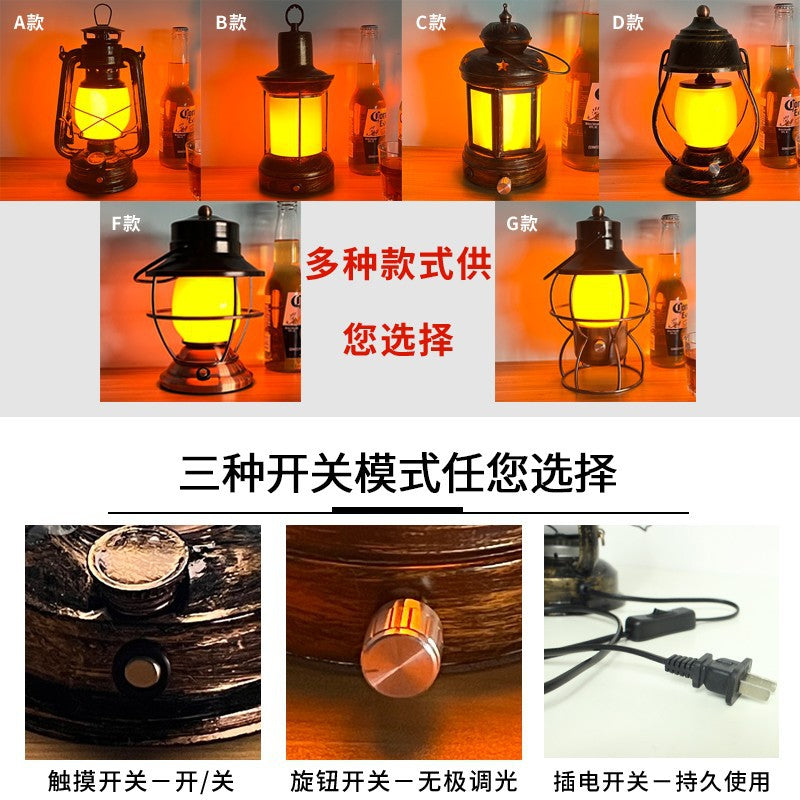 LED lamp decoration desk lamp creative retro horse lamp night lamp restaurant camping lamp ambient lamp bar lamp led灯装饰台灯创意复古马灯小夜灯餐厅露营灯氛围灯酒吧台灯 - 太阳能LED露营灯 - Zhongshan Star Trade