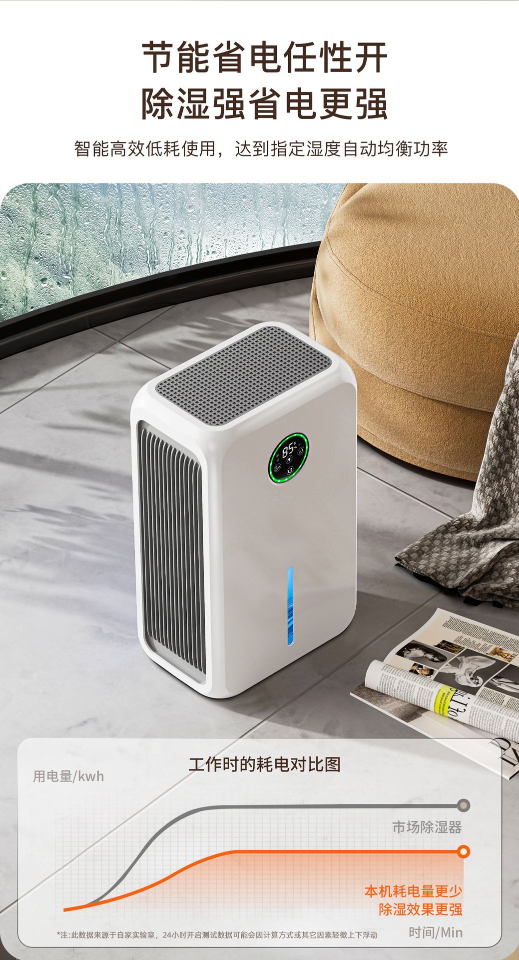 A small household dehumidifier is a must-have for absorbing, drying, dehumidifying, removing moisture and preventing dampness in the basement of a bedroom