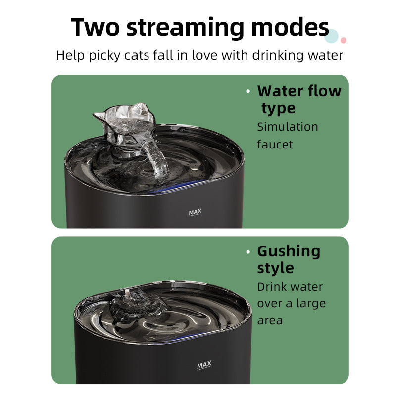 2.8 - liter automatic pet fountain dog water dispenser with replaceable filter and anti - slip foot pads, suitable for cats, dogs, and multiple pets (silver) 2.8 升自动宠物喷泉狗饮水机,带替换过滤器和防滑脚垫,适用于猫、狗、多只宠物(银色) - 宠物友好型户外用品 - Zhongshan Star Trade