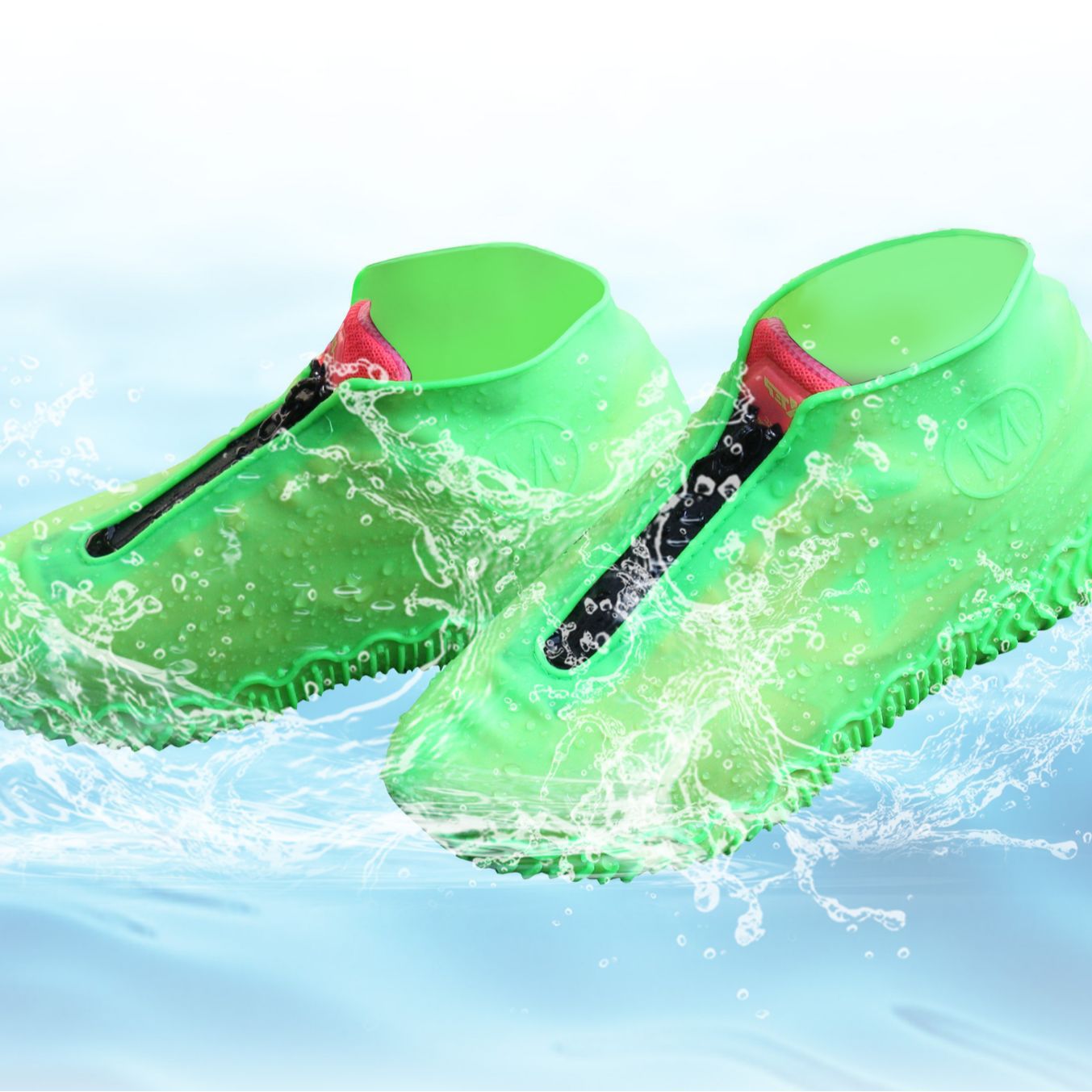Shoe Covers Waterproof Reusable Foldable Not-Slip Rain Shoe Covers with Zipper,Shoe Protectors Overshoes Rain Galoshes for Kids Men and Women