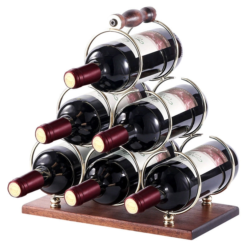 Creative wine rack ornament, solid wood wine rack, upside-down wine glass rack, home living room European style wine cabinet display rack