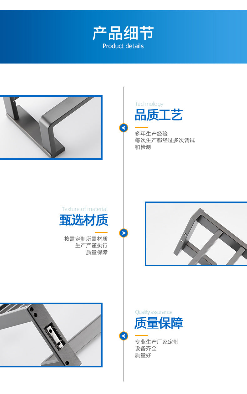 Gun gray 304 stainless steel towel rack bath towel rack bathroom towel bar storage rack bathroom bath towel rack