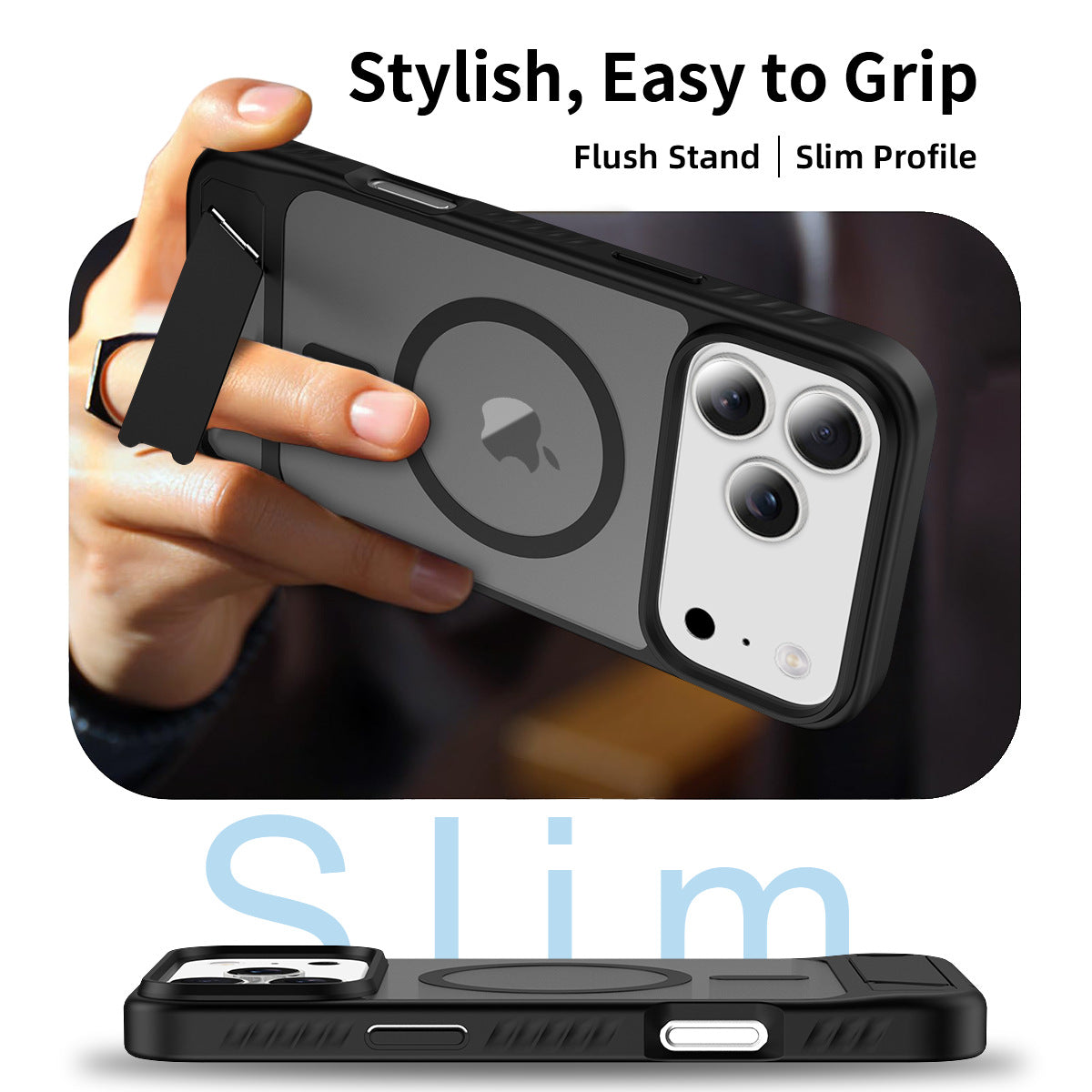 IPhone 17 Strong Magnetic Charging Invisible Stand phone case 17 Pro max Car phone case