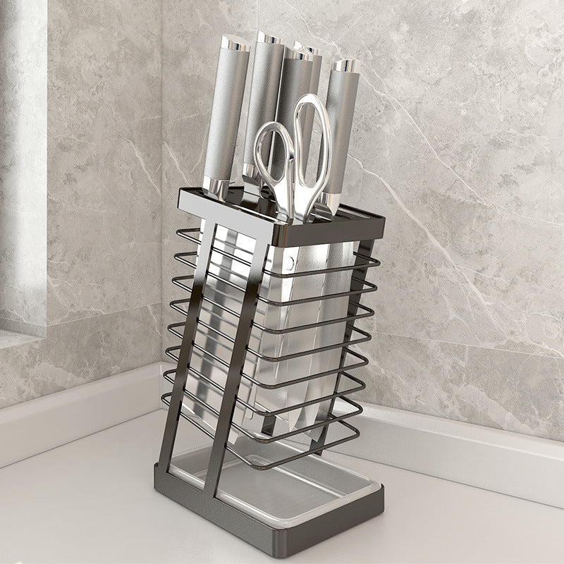 Kitchen knife rack - 304 stainless steel kitchen storage rack - Home draining countertop - Storage shelf - Image 10