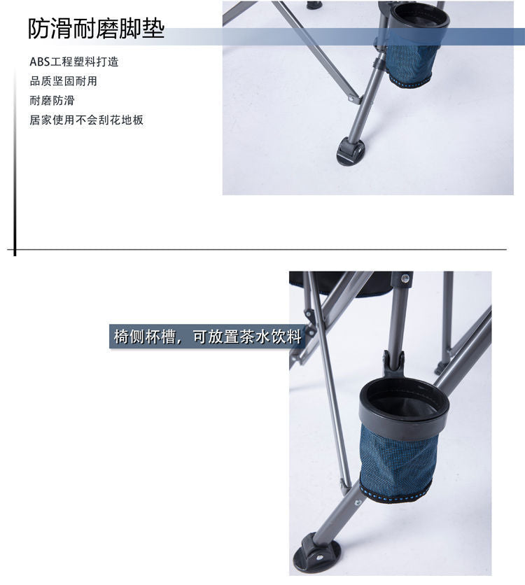Portable camping chair with upholstered seats and backrests with side pockets and cup holders, including handbags, perfect for camping, trailing, fire pits, terraces and more便携式露营椅,带侧袋和杯架的软垫座椅和靠背,包括手提包,非常适合露营、尾随、火坑、露台等 - 户外折叠椅 - Zhongshan Star Trade