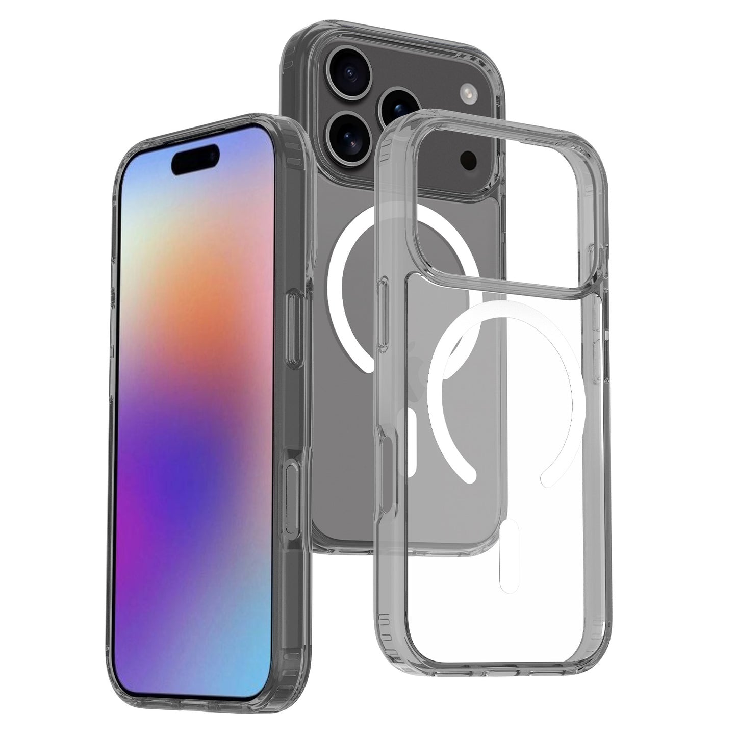This magnetic transparent iphone16plus drop protection case is suitable for the iPhone 17promax phone case