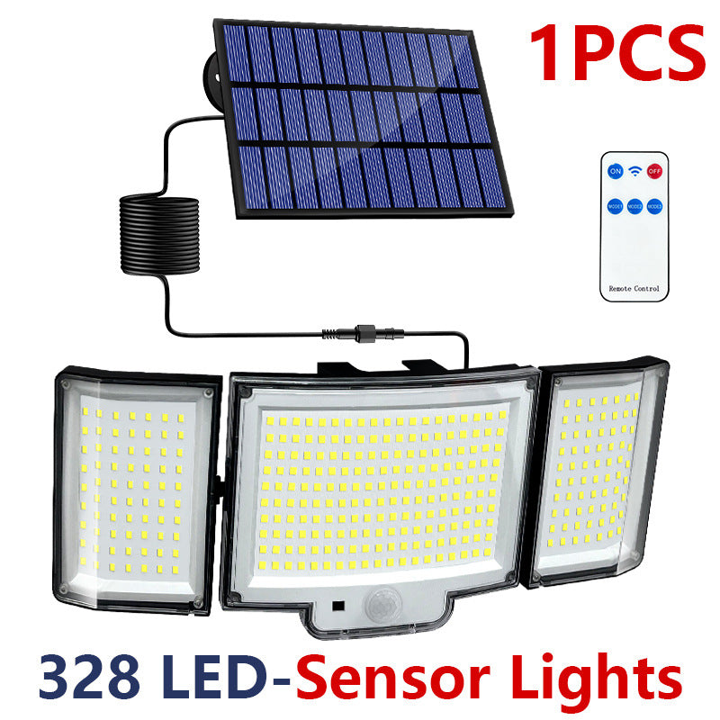 Solar outdoor light 2835LM 106 LED safety light, with remote control, IP65 waterproof, 180° wide-angle floodlight wall lamp, with 4 modes