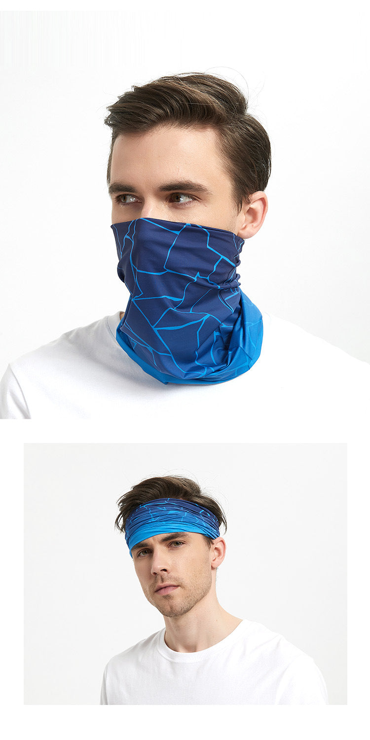 Outdoor neck coverings, cold sports scarves, thin magic headscarves, ice silk sun protection face masks, men's and women's running sun protection face towels