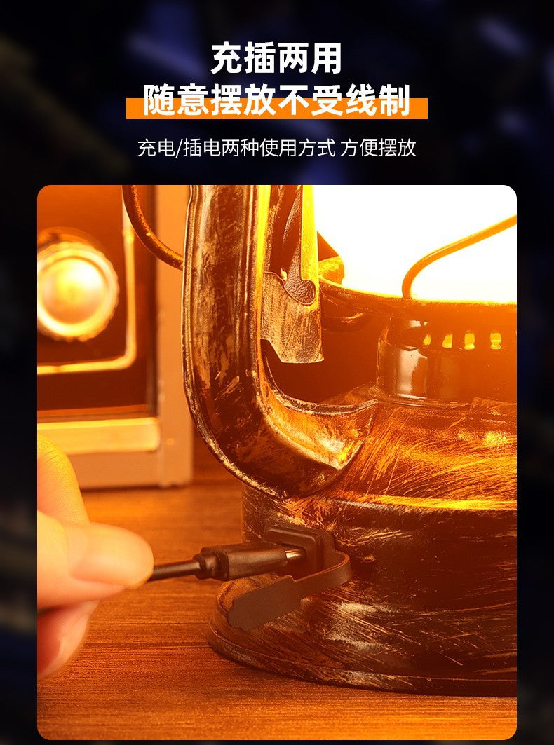 LED lamp decoration desk lamp creative retro horse lamp night lamp restaurant camping lamp ambient lamp bar lamp led灯装饰台灯创意复古马灯小夜灯餐厅露营灯氛围灯酒吧台灯 - 太阳能LED露营灯 - Zhongshan Star Trade