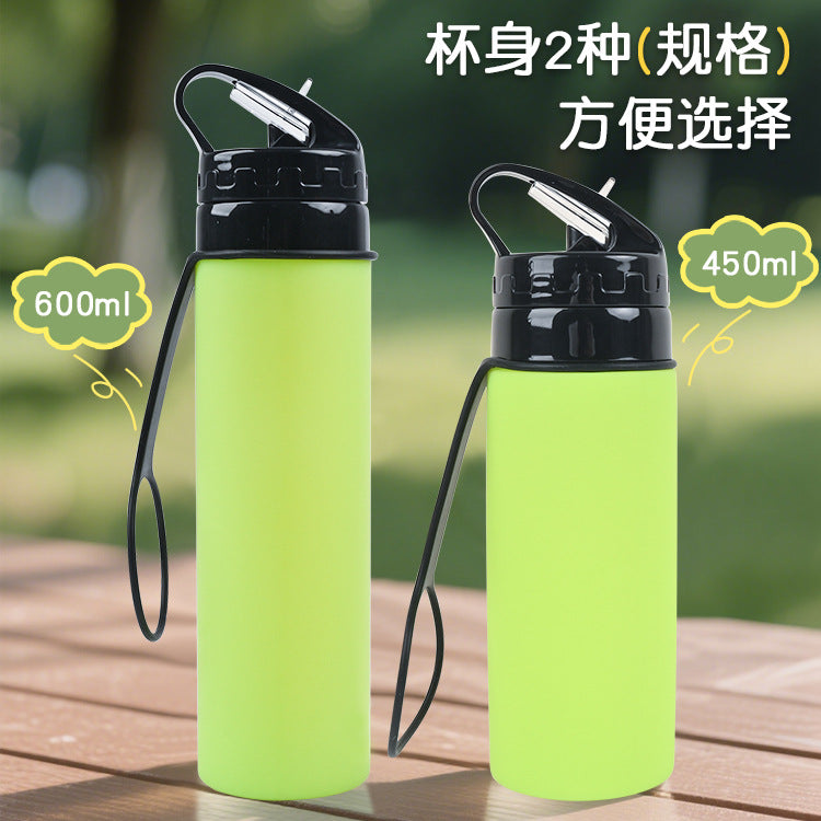 Silicone outdoor water bottle, high appearance level, pp high - temperature resistant, shockproof, portable, folding water cup for children, students and adults 硅胶户外水壶高颜值pp耐高温防摔便携儿童学生成人折叠水杯 - 保温杯 - Zhongshan Star Trade