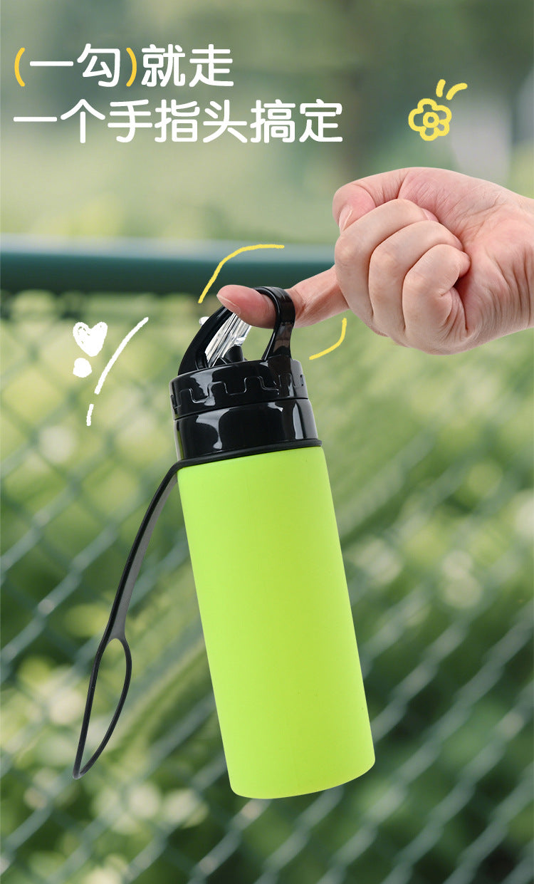 Silicone outdoor water bottle, high appearance level, pp high - temperature resistant, shockproof, portable, folding water cup for children, students and adults 硅胶户外水壶高颜值pp耐高温防摔便携儿童学生成人折叠水杯 - 保温杯 - Zhongshan Star Trade