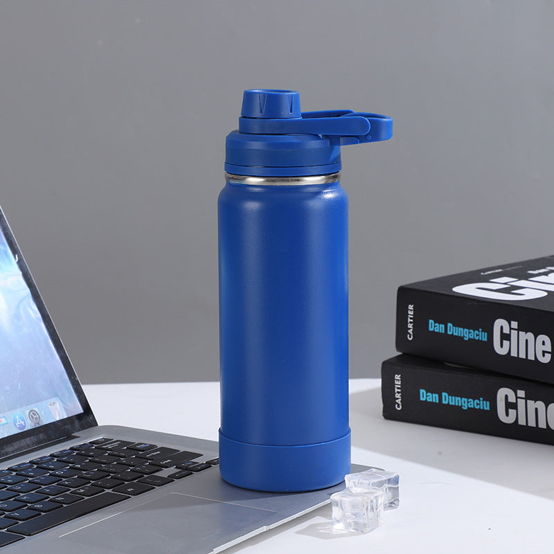 Space kettle, 304 stainless steel anti - slip bottom pad, insulated cup, large capacity outdoor sports water bottle 太空壶304不锈钢防滑底垫保温杯大容量户外运动水壶 - 保温杯 - Zhongshan Star Trade - 蓝色 - 1000ml