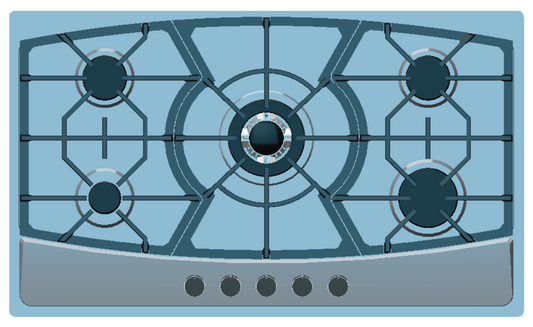 SJ - 45LR/M Stainless steel built - in 5 - hole gas stove stand for household multi - burner natural gas stove SJ - 45LR/M 不锈钢嵌入式五眼燃气灶架 家用多灶头天然气炉灶 - 炉架 - Zhongshan Star Trade