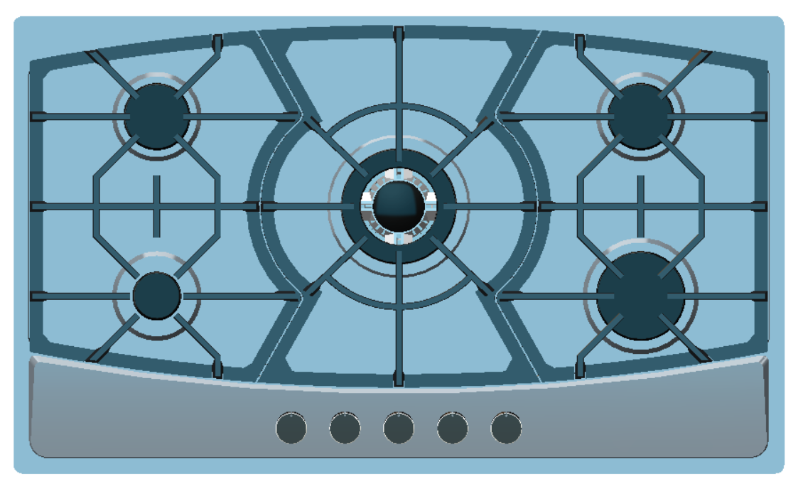 SJ - 45LR/M Stainless steel built - in 5 - hole gas stove stand for household multi - burner natural gas stove SJ - 45LR/M 不锈钢嵌入式五眼燃气灶架 家用多灶头天然气炉灶 - 炉架 - Zhongshan Star Trade