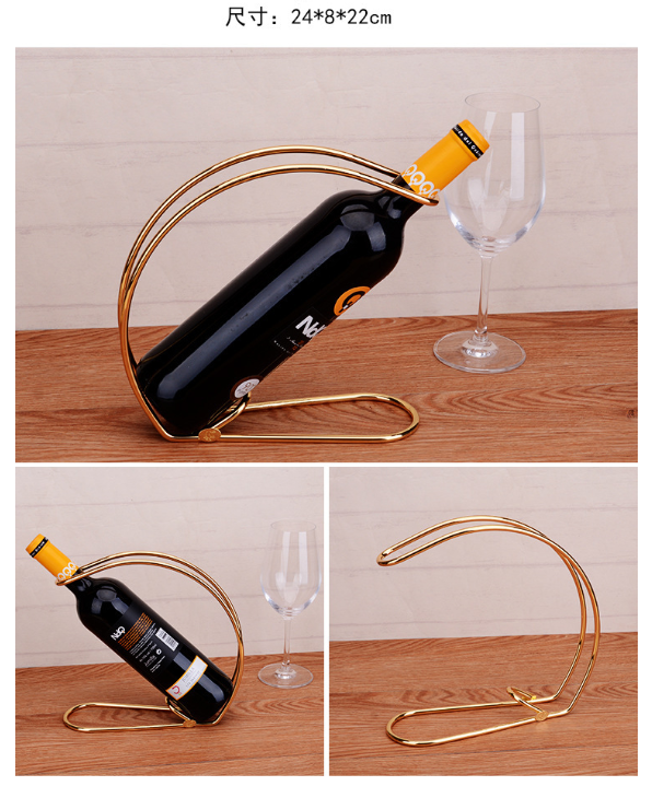 European Style Wine Bottle Rack Stainless Steel Creative Red Wine Rack Simple Home Living Room Display Wine Rack Wine Rack Ornaments