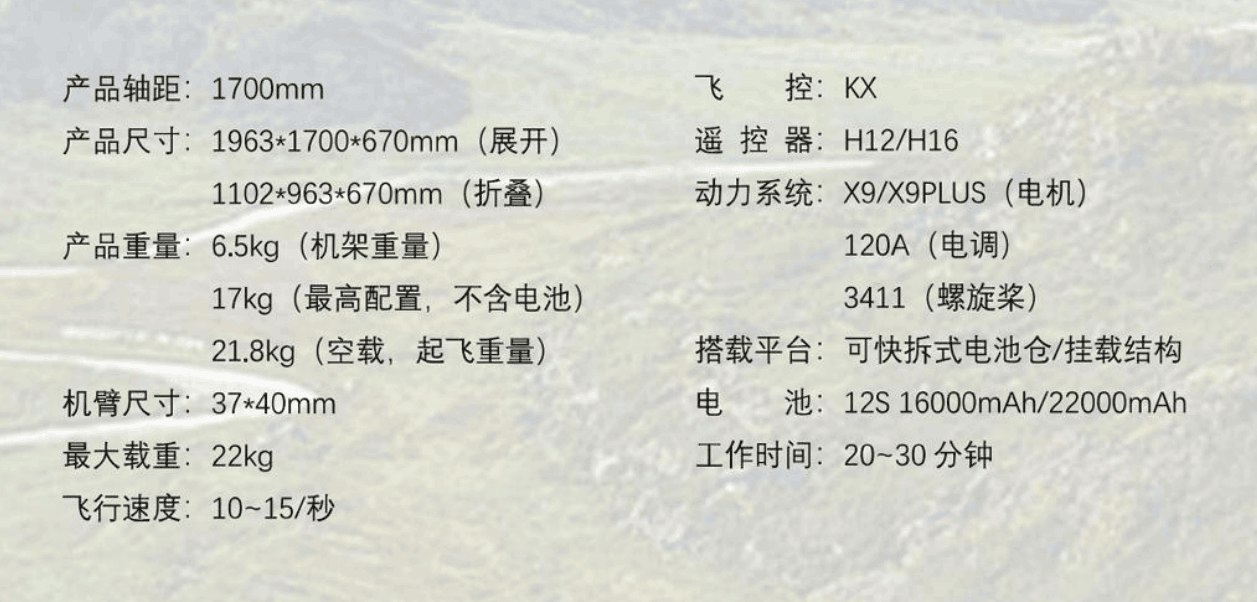 YS series industrial application drones (mass production models) Zhongshan Star Trade