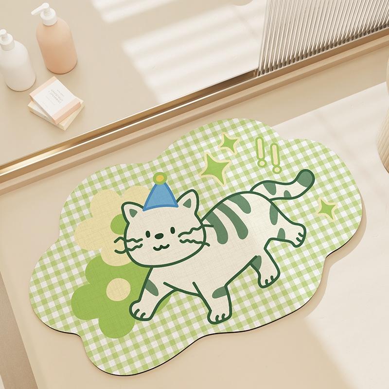 Floor mat bathroom strong water-absorbing toilet quick-drying carpet non-slip pad home simple technology plush foot mat