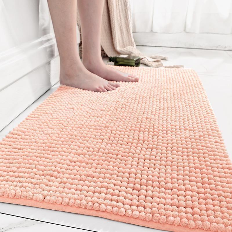 Chenille floor MATS, bathroom floor MATS, strong water absorption, simple home toilet door anti-slip MATS, quick-drying