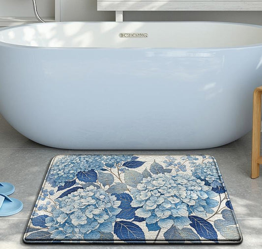 Floor mat - Flannel bathroom non-slip mat - Home bathroom thick sponge water-absorbing quick-drying foot mat