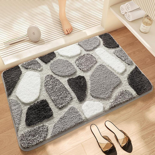 Strong water-absorbing flocked floor MATS for home bathrooms, anti-slip MATS for bathroom doors, and quick-drying foot MATS