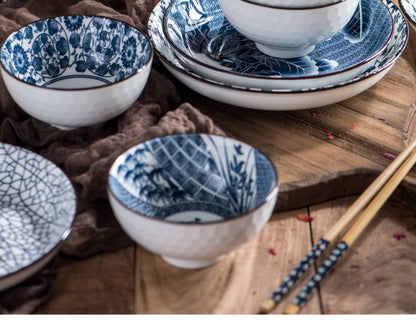 Ceramic rice bowls, cherry blossom bowl gift set, assorted colored tableware bowls, suitable for rice, cereal, noodles, soup, desserts, 6 - piece set (cherry blossom) 陶瓷饭碗 ，樱花碗礼品套装，什锦彩色餐具碗，用于米饭、麦片、面条、汤、甜点，6 件装（樱花） - 日式餐具 - Zhongshan Star Trade