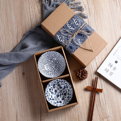 Ceramic rice bowls, cherry blossom bowl gift set, assorted colored tableware bowls, suitable for rice, cereal, noodles, soup, desserts, 6 - piece set (cherry blossom) 陶瓷饭碗 ，樱花碗礼品套装，什锦彩色餐具碗，用于米饭、麦片、面条、汤、甜点，6 件装（樱花） - 日式餐具 - Zhongshan Star Trade - 日式青花混2碗