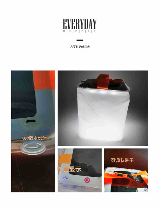 Solar inflatable lamp, rechargeable usb waterproof foldable portable lamp, LED table lamp, replaceable battery 太阳能充气灯 可充电usb防水折叠手提灯 LED台灯可更换电池 - 太阳能LED露营灯 - Zhongshan Star Trade