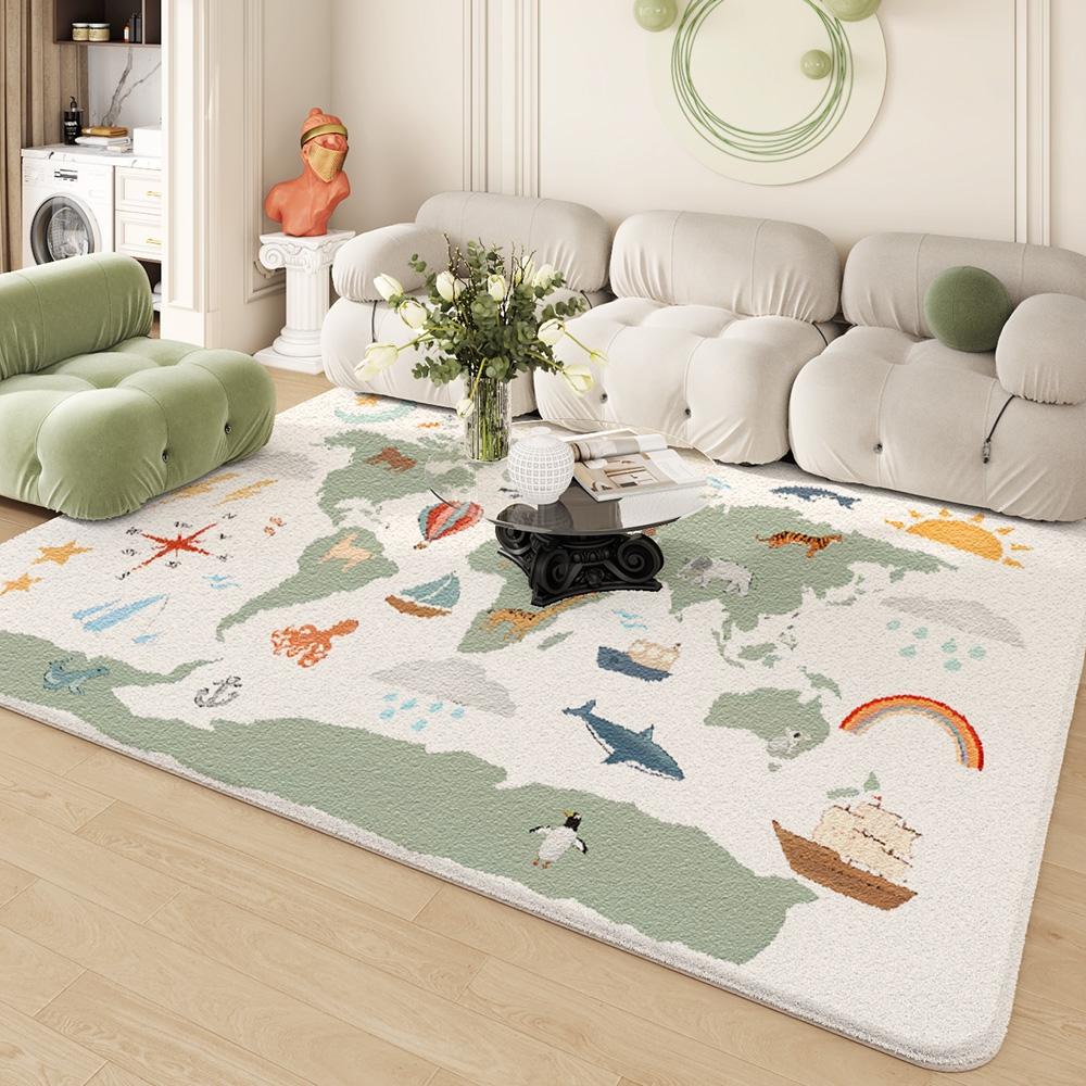 Lamb fleece floor MATS, no-wash, easy-to-clean carpets for the living room, fully covered sofa cushions and floor MATS