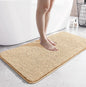 Simple solid-color bathroom floor mat, strong water-absorbing flat velvet anti-slip mat, home bathroom flocking quick-drying foot mat