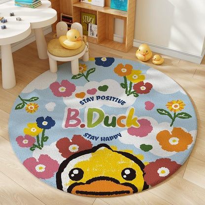 Faux cashmere carpet, dirt-resistant sofa mat, round floor mat, home bedroom bedside blanket