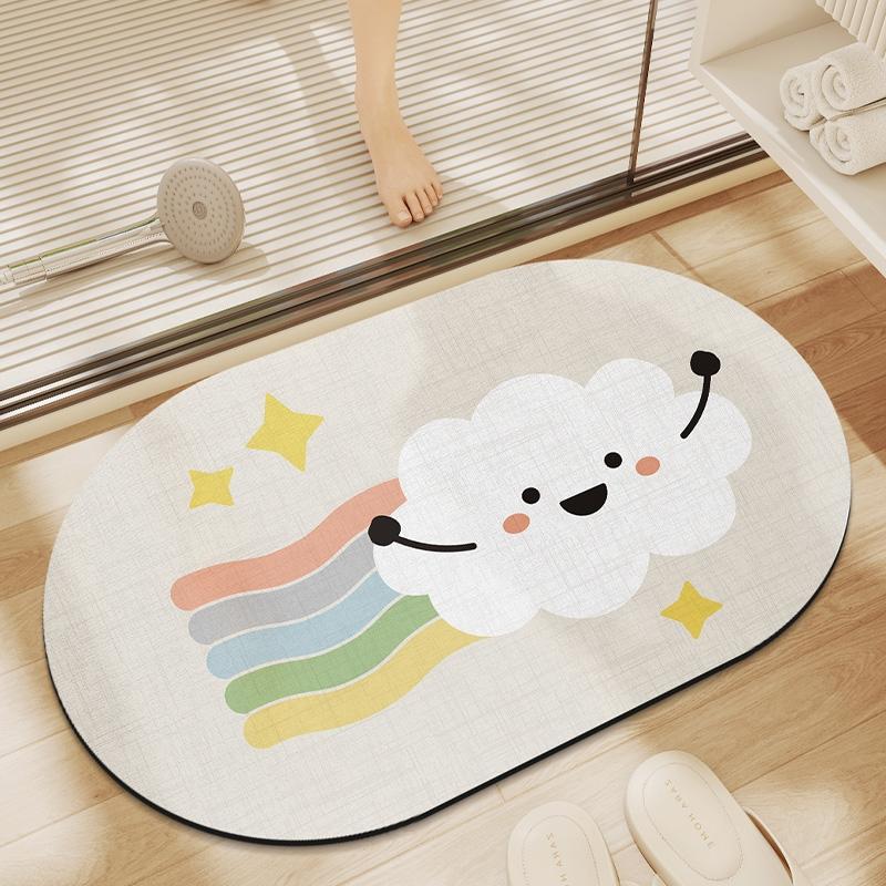 Floor mat bathroom strong water-absorbing toilet quick-drying carpet non-slip pad home technology plush foot mat
