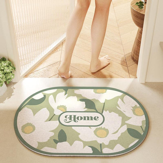 Natural diatom mud bathroom floor mat, strong water absorption, household anti-slip mat, quick-drying foot mat