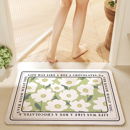 Natural diatom mud bathroom floor mat, strong water absorption, household anti-slip mat, quick-drying foot mat