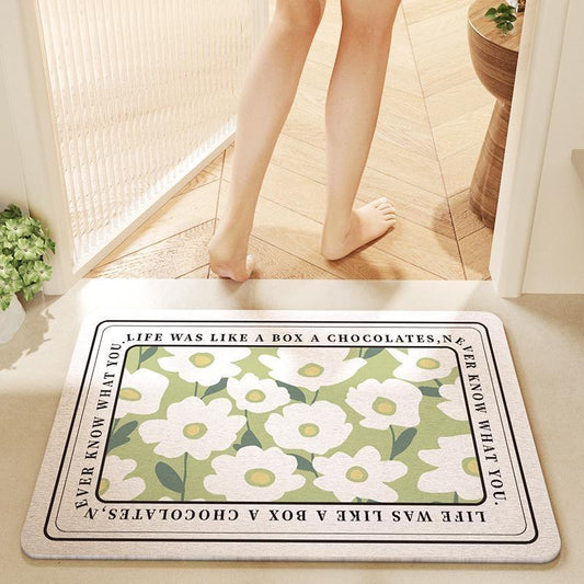 Natural diatom mud bathroom floor mat, strong water absorption, household anti-slip mat, quick-drying foot mat