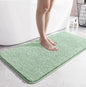 Simple solid-color bathroom floor mat, strong water-absorbing flat velvet anti-slip mat, home bathroom flocking quick-drying foot mat