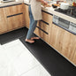 Simple thickened PU leather floor mat, shock-absorbing and oil-proof kitchen floor mat, foamed long strip dark pattern anti-fatigue pad