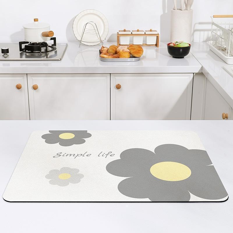 Draining mat, kitchen tabletop heat insulation coaster, dining table absorbent and anti-slip mat