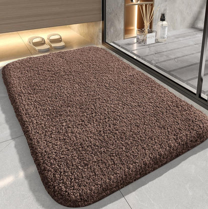 Home bathroom thickly-textured plush floor mat, strong water absorption, quick drying, anti-slip mat, plush mat