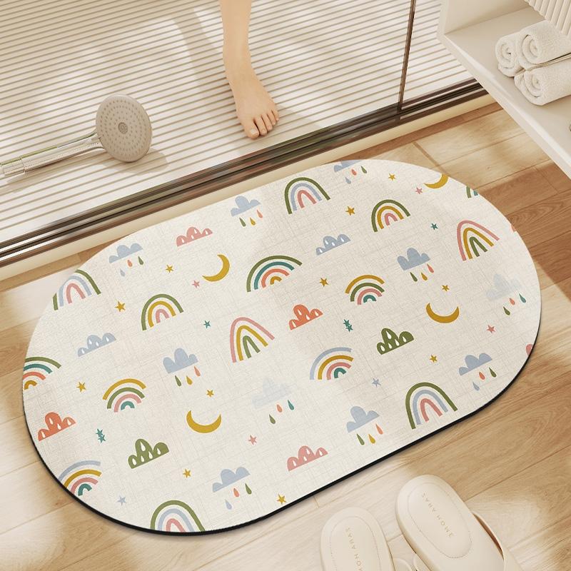 Floor mat bathroom strong water-absorbing toilet quick-drying carpet non-slip pad home technology plush foot mat