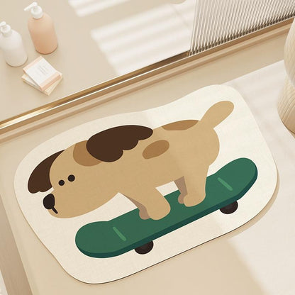 Floor mat bathroom strong water-absorbing toilet quick-drying carpet non-slip pad home simple technology plush foot mat