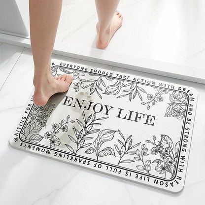 Natural diatom mud bathroom floor mat, strong water absorption, household anti-slip mat, quick-drying foot mat