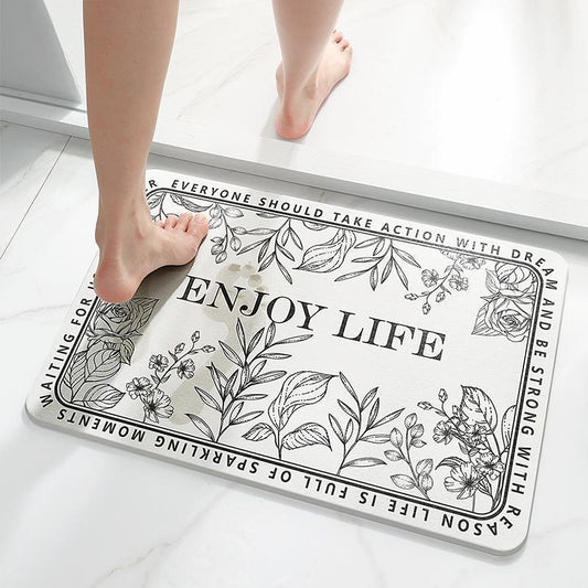 Natural diatom mud bathroom floor mat, strong water absorption, household anti-slip mat, quick-drying foot mat