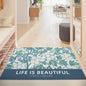 Artistic floral ultra-thin scratch-resistant mat, anti-slip mat for the entrance door and foyer, wear-resistant and easy-to-clean home floor mat