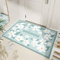 Artistic floral ultra-thin scratch-resistant mat, anti-slip mat for the entrance door and foyer, wear-resistant and easy-to-clean home floor mat