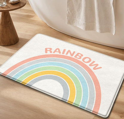 Floor mat - Flannel bathroom non-slip mat - Home bathroom thick sponge water-absorbing quick-drying foot mat