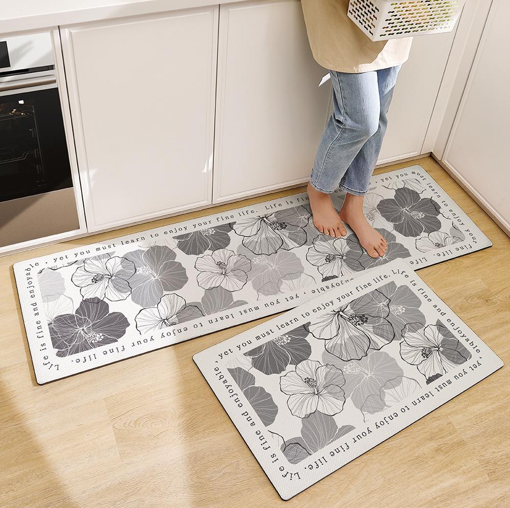 Home kitchen anti-fatigue floor MATS, PU leather waterproof and oil-proof floor MATS, double-sided anti-slip MATS, carpets