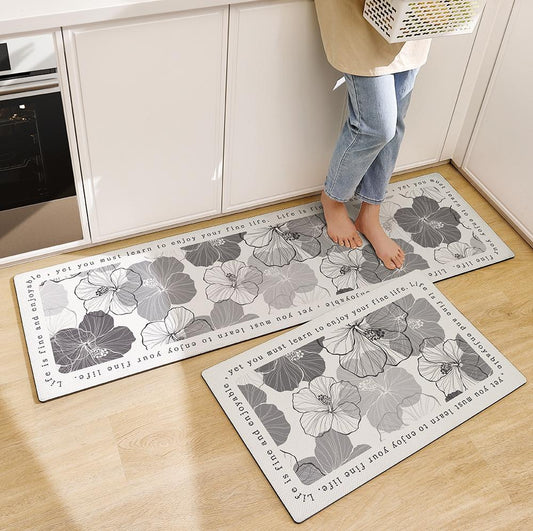 Home kitchen anti-fatigue floor MATS, PU leather waterproof and oil-proof floor MATS, double-sided anti-slip MATS, carpets