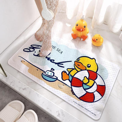 Genuine Little Yellow Duck eco-friendly PVC anti-slip mat, home shower floor mat, suction cup massage mat, draining foot mat