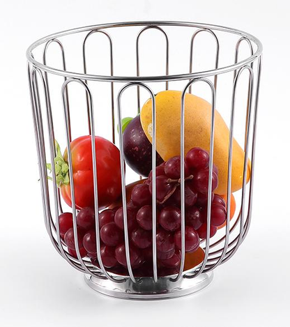 304 stainless steel fruit basket, fruit plate, fruit basket, citrus basket, home storage and decoration, round